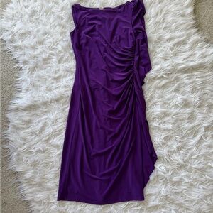 Lauren Ralph Lauren One Shoulder Purple Dress